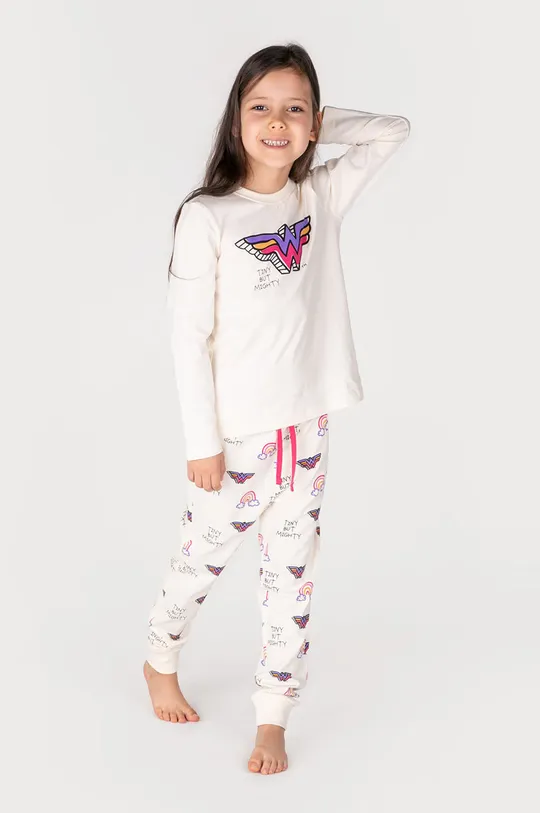 бежевый Детская хлопковая пижама Coccodrillo Для девочек