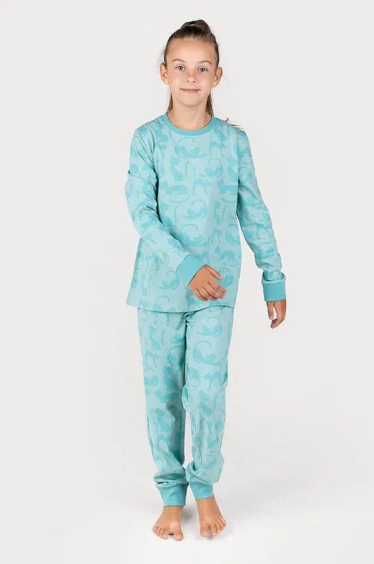 tyrkysová Detské bavlnené pyžamo Coccodrillo Dievčenský
