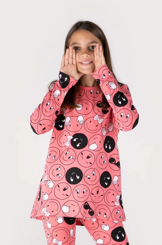 ružová Detské bavlnené pyžamo Coccodrillo Dievčenský