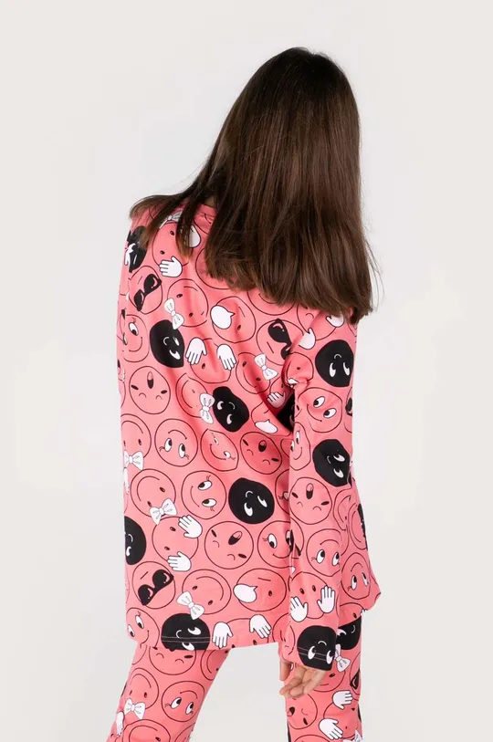 różowy Coccodrillo piżama bawełniana dziecięca