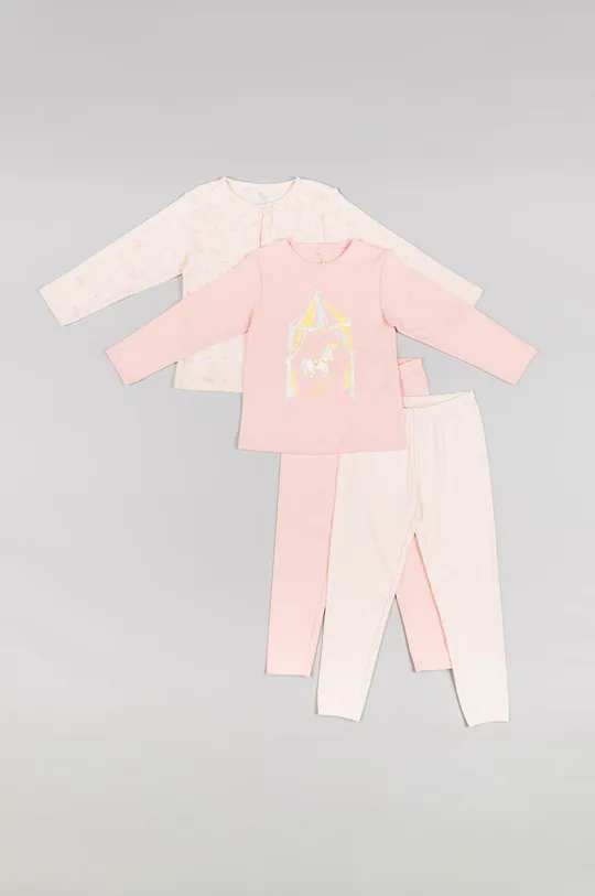 ροζ Παιδικές βαμβακερές πιτζάμες zippy Για κορίτσια