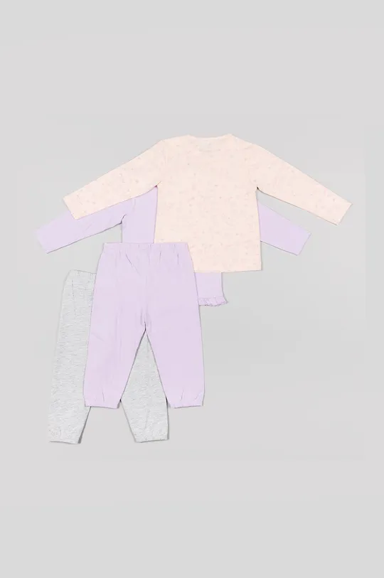 Detské bavlnené pyžamo zippy fialová