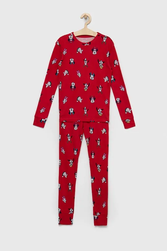 crvena Dječja pamučna pidžama GAP Za djevojčice