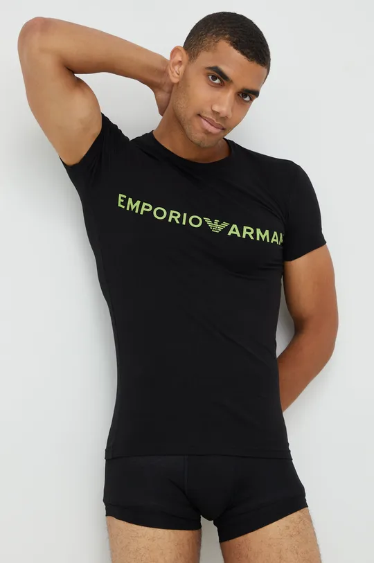 čierna Pyžamo Emporio Armani Underwear Pánsky