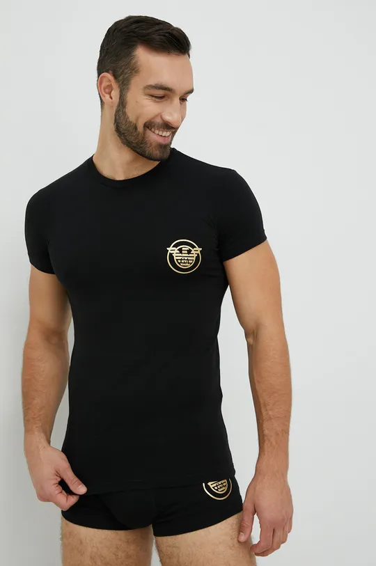 Kratka majica in boksarice Emporio Armani Underwear črna