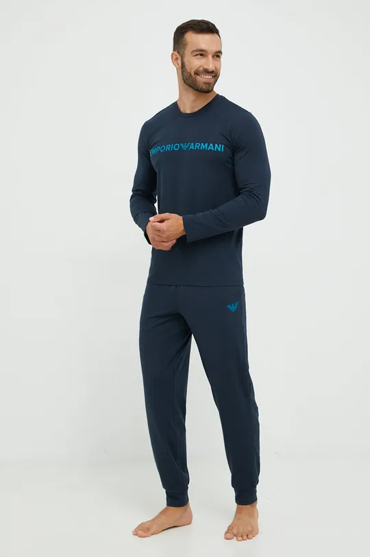 mornarsko plava Pidžama Emporio Armani Underwear Muški