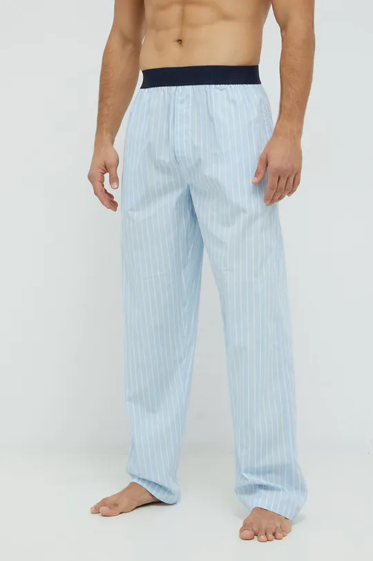 modrá Bavlnené pyžamové nohavice Resteröds Pánsky