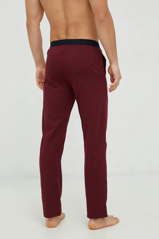 Βαμβακερό παντελόνι πιτζάμα Tommy Hilfiger μπορντό
