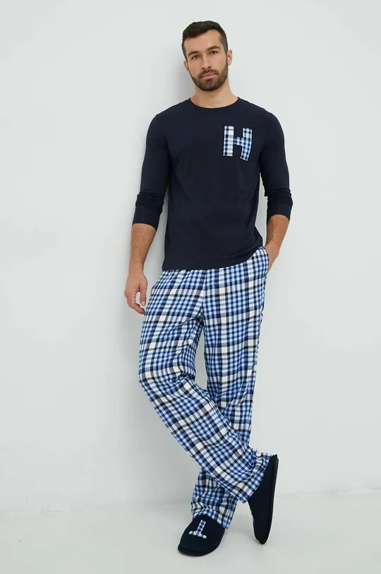 Πιτζάμες και παντόφλες Tommy Hilfiger σκούρο μπλε