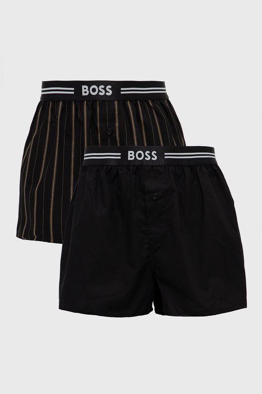 černá Bavlněné boxerky BOSS 2-pack Pánský
