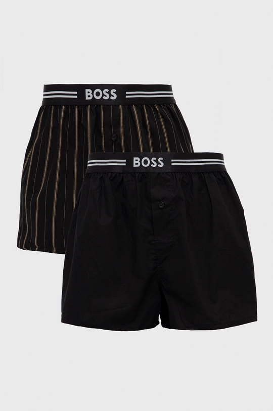 μαύρο Βαμβακερό μποξεράκι BOSS 2-pack Ανδρικά