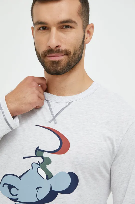 γκρί Βαμβακερή μπλούζα πιτζάμας με μακριά μανίκια United Colors of Benetton