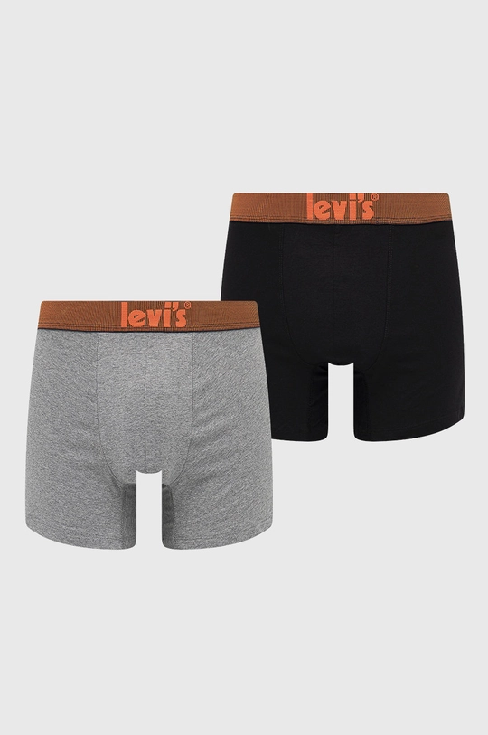 čierna Boxerky Levi's 2-pak Pánsky