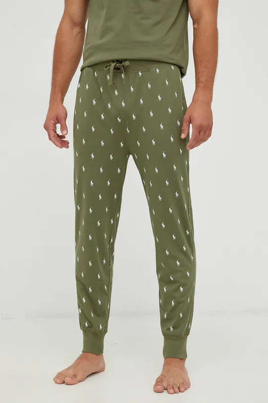 Βαμβακερό παντελόνι πιτζάμα Polo Ralph Lauren πράσινο