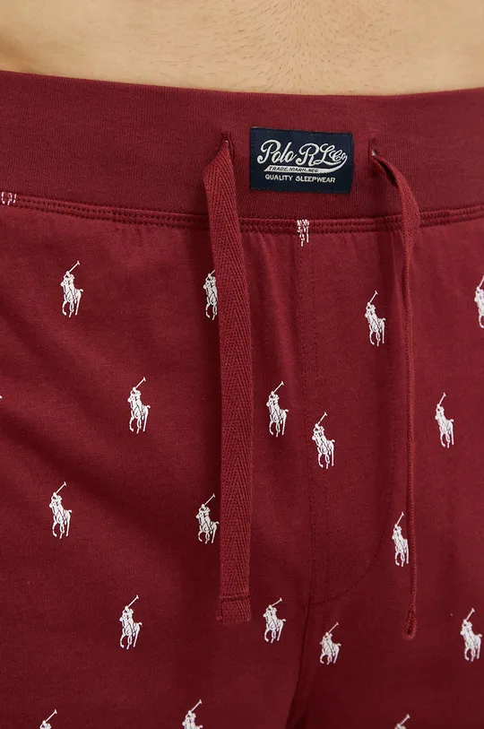 burgundské Bavlnené pyžamové šortky Polo Ralph Lauren