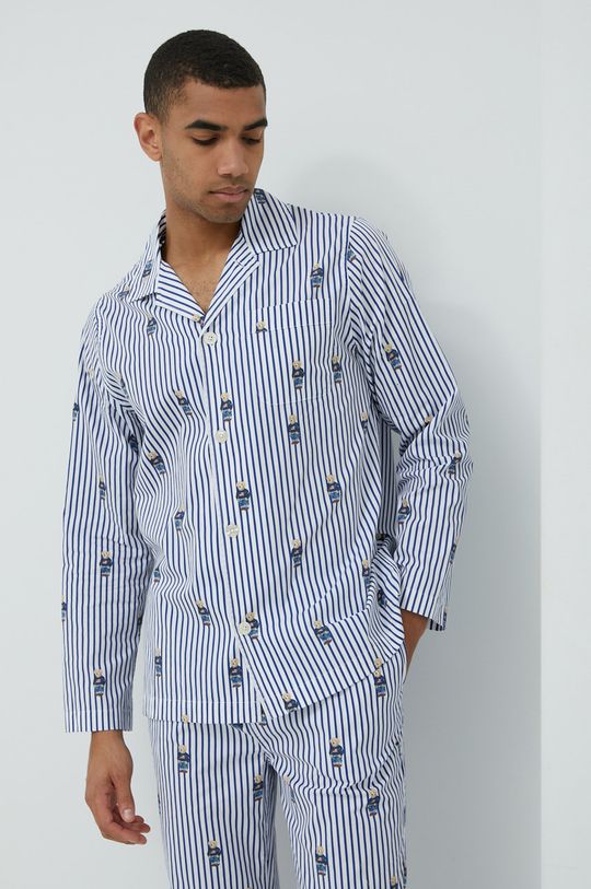 Bavlněné pyžamo Polo Ralph Lauren světle modrá