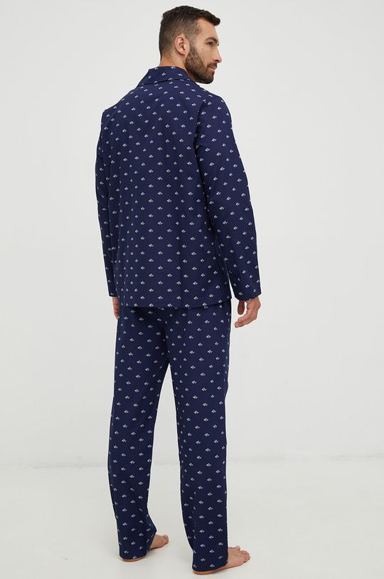 Bavlněné pyžamo Polo Ralph Lauren námořnická modř