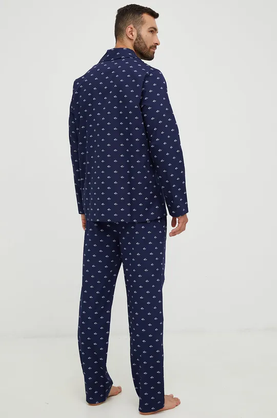 Pamučna pidžama Polo Ralph Lauren mornarsko plava