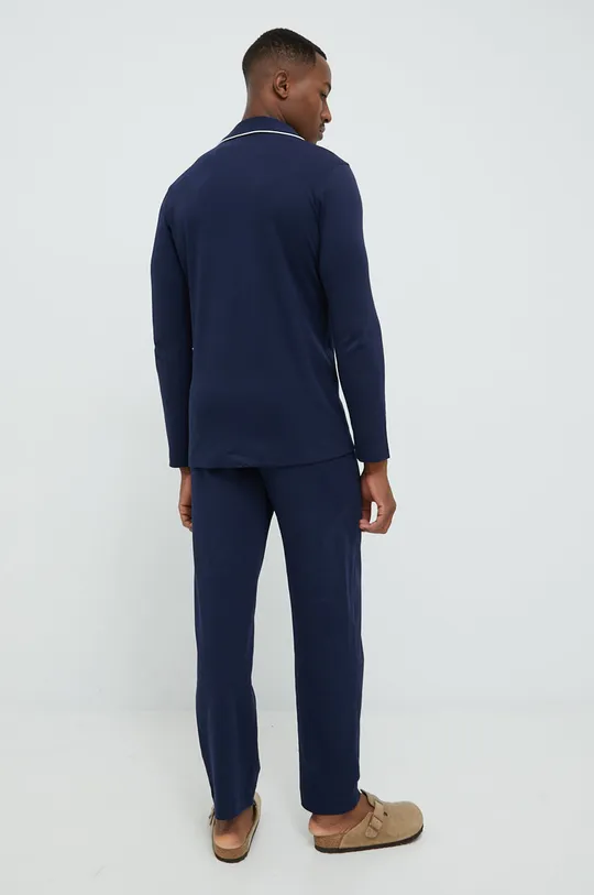 Βαμβακερές πιτζάμες Polo Ralph Lauren σκούρο μπλε