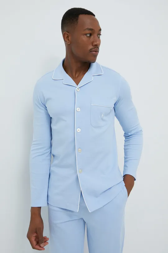 plava Pamučna pidžama Polo Ralph Lauren