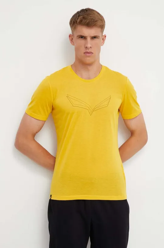 κίτρινο Αθλητικό μπλουζάκι Salewa Pure Eagle Frame Dry Ανδρικά