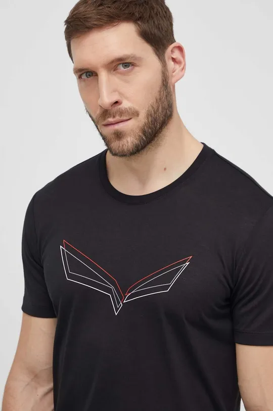 czarny Salewa t-shirt sportowy Pure Eagle Frame Dry