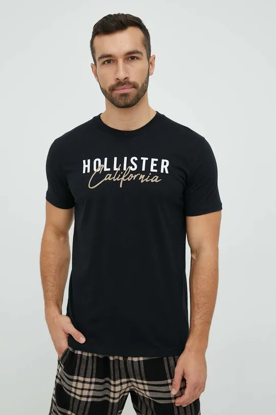 Πιτζάμα Hollister Co. μαύρο