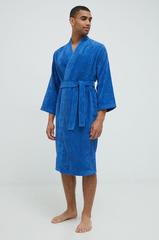 Kenzo szlafrok bawełniany niebieski