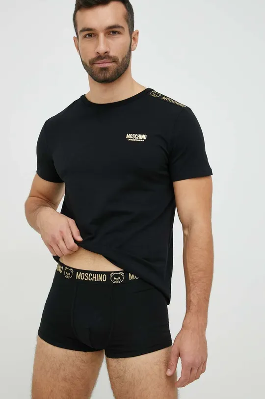 Kratka majica in boksarice Moschino Underwear  95% Bombaž, 5% Elastan