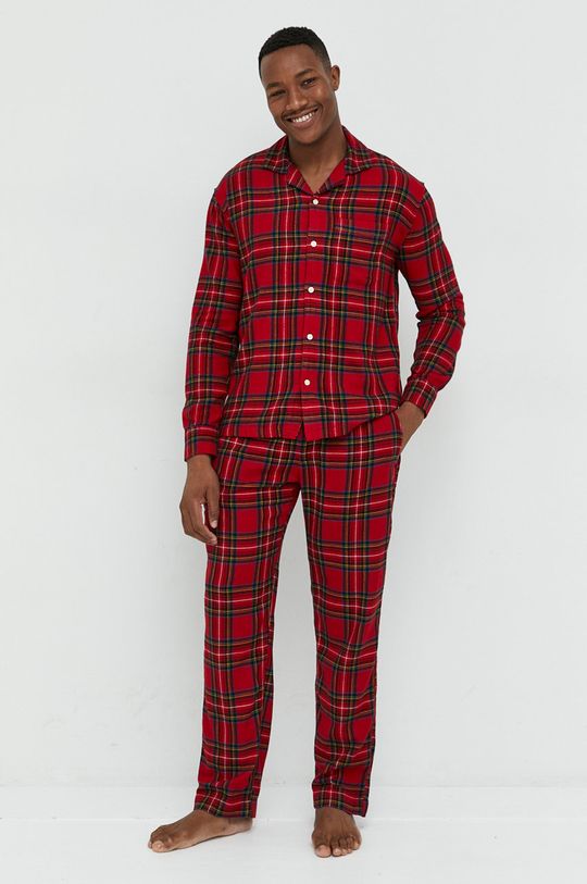 Pyžamová košile Abercrombie & Fitch červená