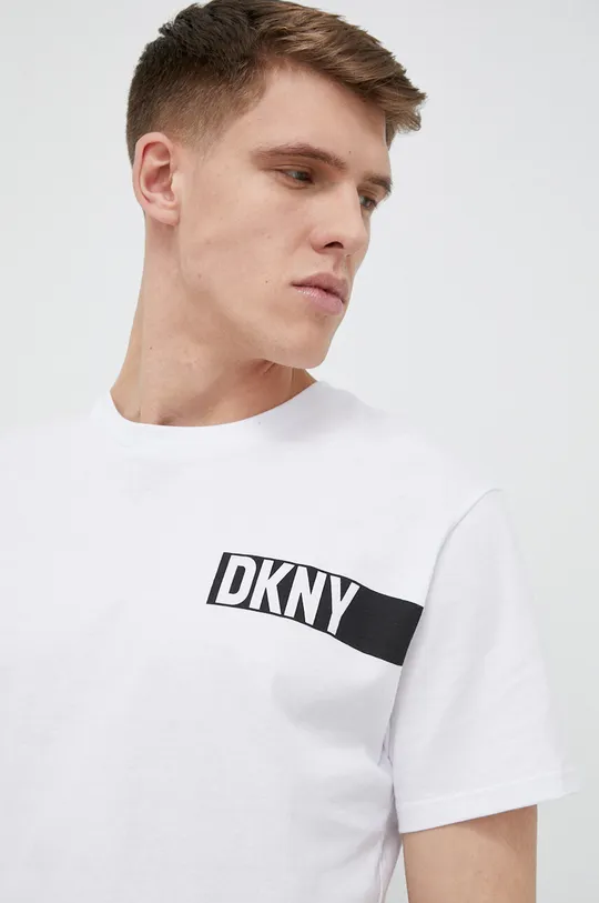 λευκό Βαμβακερή πιτζάμα μπλουζάκι DKNY