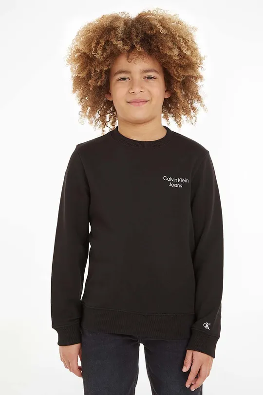 crna Dječja dukserica Calvin Klein Jeans Za dječake