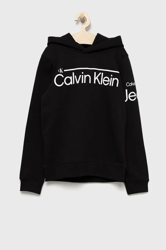 μαύρο Παιδική βαμβακερή μπλούζα Calvin Klein Jeans Για αγόρια