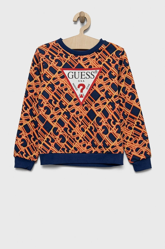 πορτοκαλί Παιδική βαμβακερή μπλούζα Guess Για αγόρια