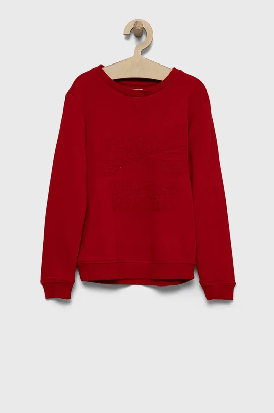 κόκκινο Παιδική βαμβακερή μπλούζα Guess Για αγόρια