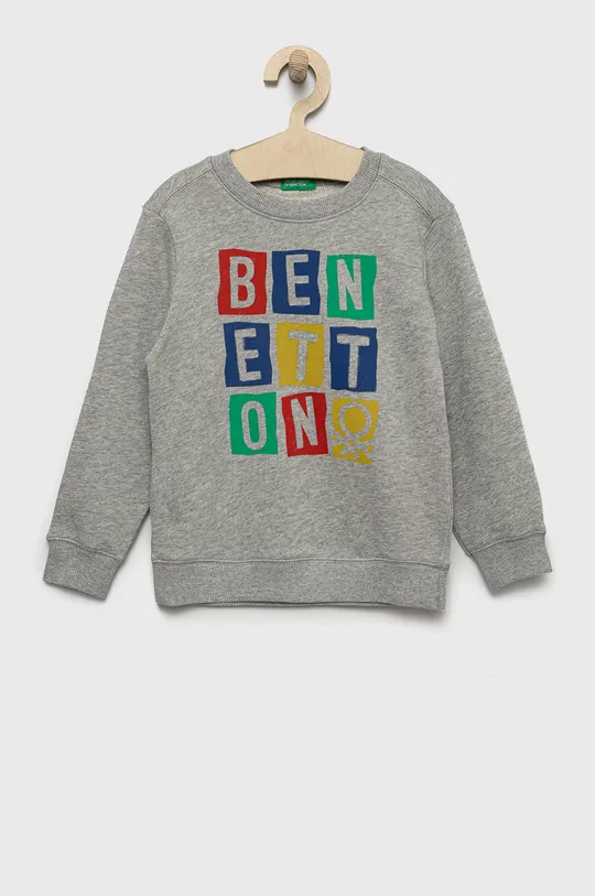jasny szary United Colors of Benetton bluza bawełniana dziecięca Chłopięcy