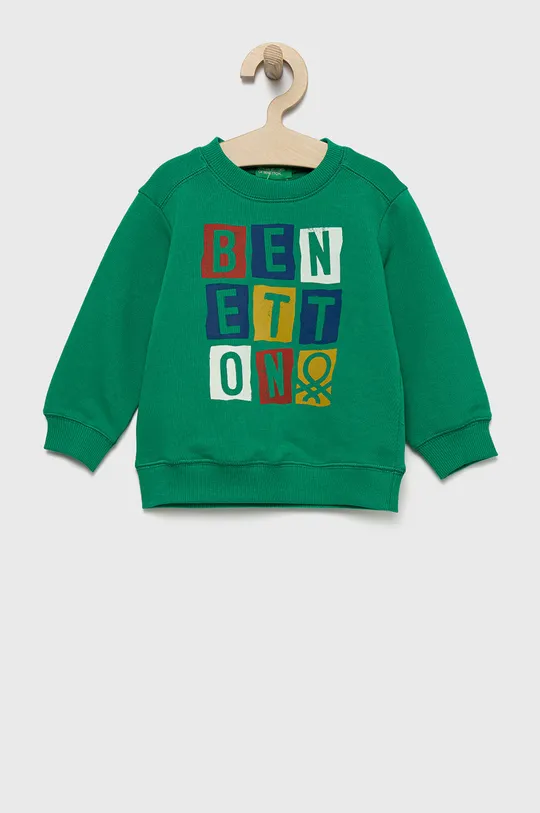 πράσινο Παιδική βαμβακερή μπλούζα United Colors of Benetton Για αγόρια
