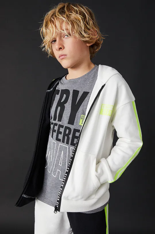 μαύρο Παιδική βαμβακερή μπλούζα Sisley Για αγόρια