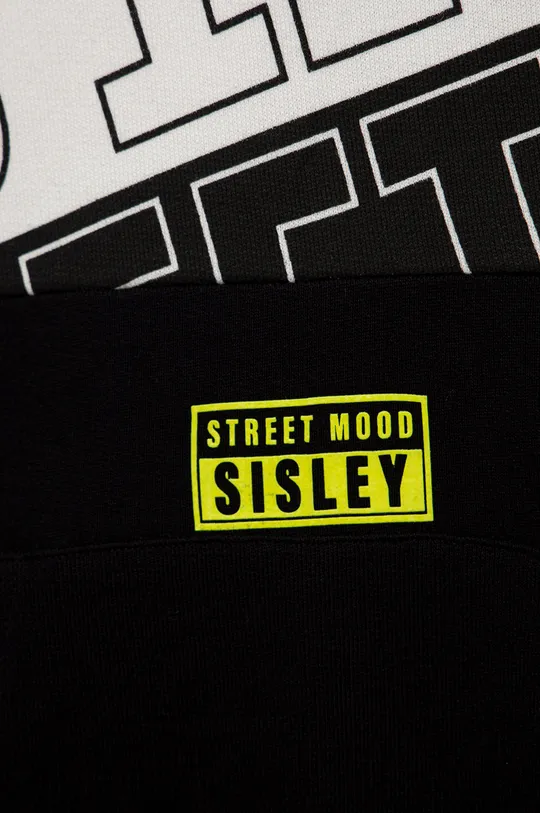 μαύρο Παιδική βαμβακερή μπλούζα Sisley