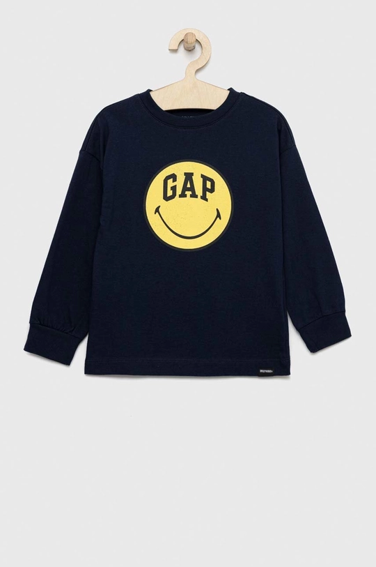 granatowy GAP longsleeve bawełniany dziecięcy x smiley world Chłopięcy