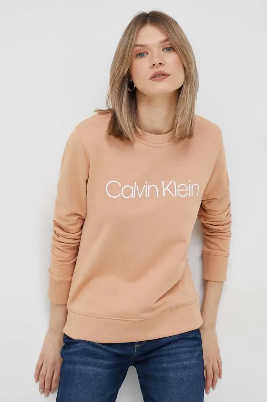 πορτοκαλί Βαμβακερή μπλούζα Calvin Klein Γυναικεία