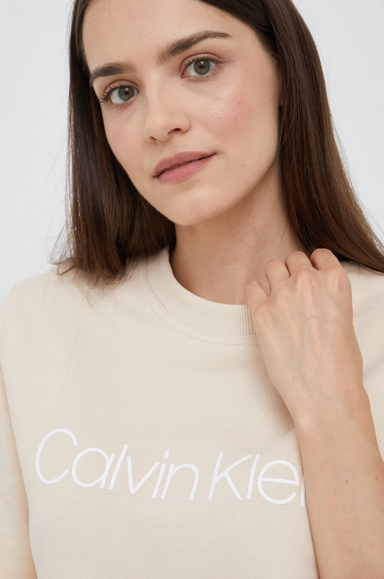 beżowy Calvin Klein bluza bawełniana