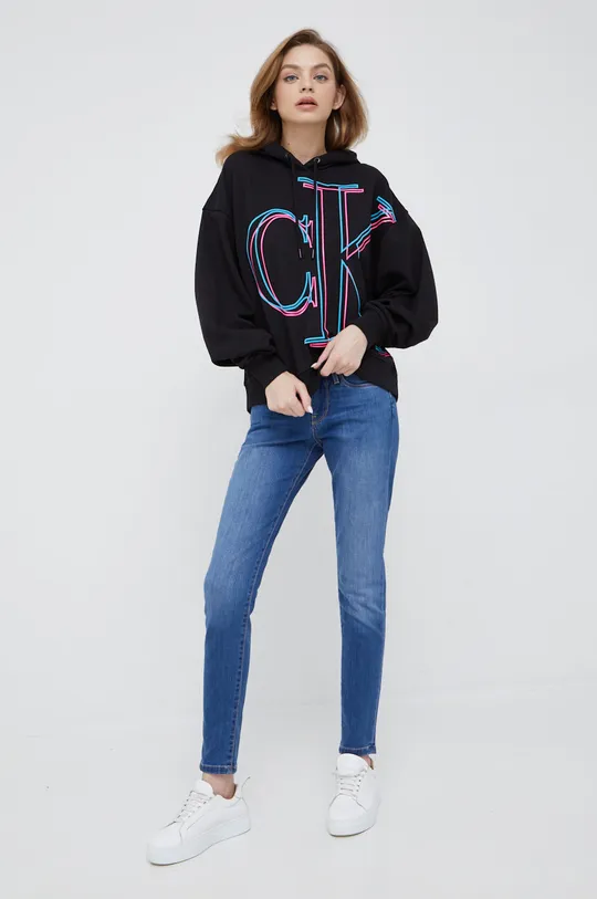 Bavlnená mikina Calvin Klein Jeans čierna