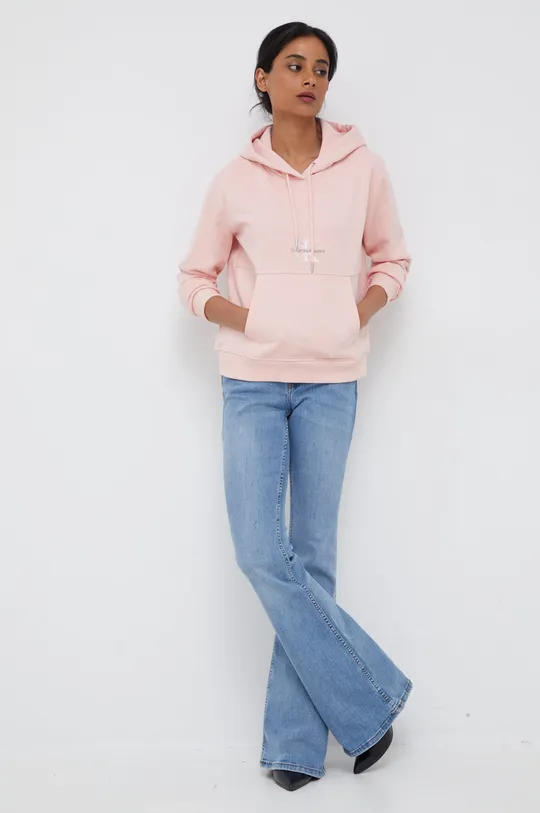 Mikina Calvin Klein Jeans ružová