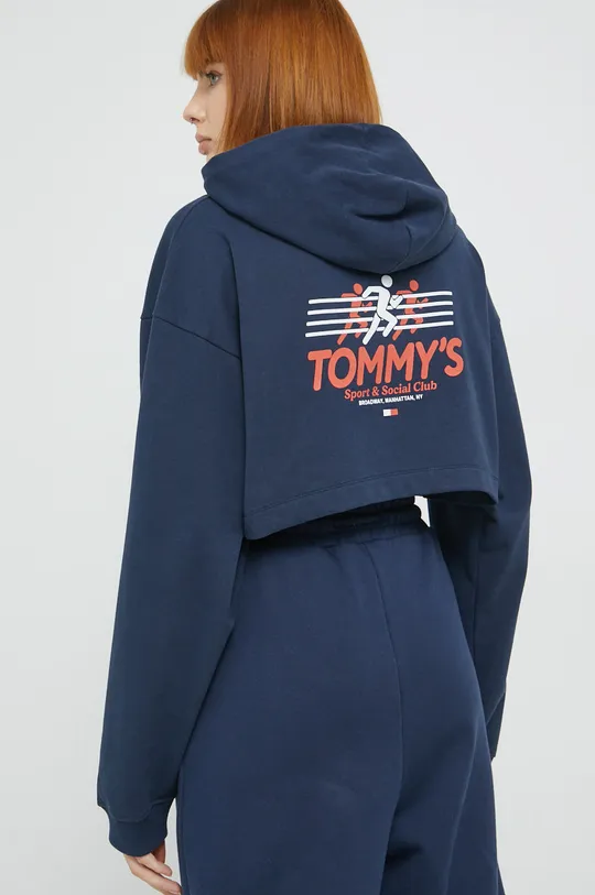 mornarsko modra Bombažna mikica Tommy Jeans