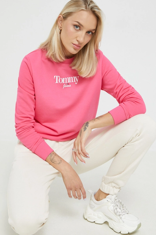 roza Dukserica Tommy Jeans Ženski