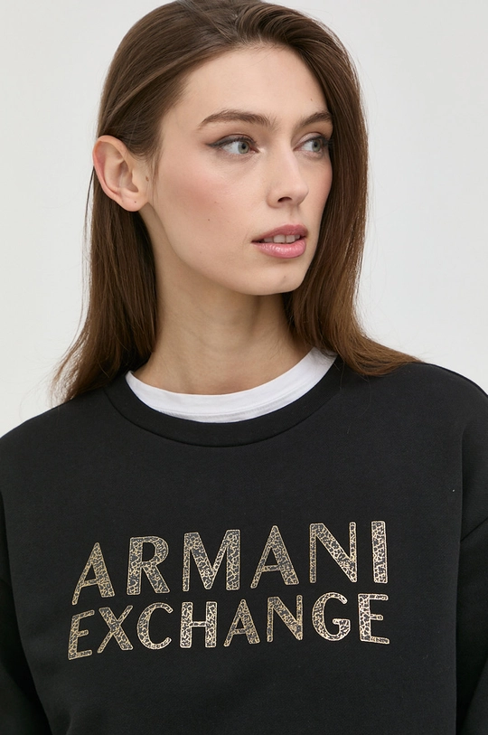 čierna Bavlnená mikina Armani Exchange