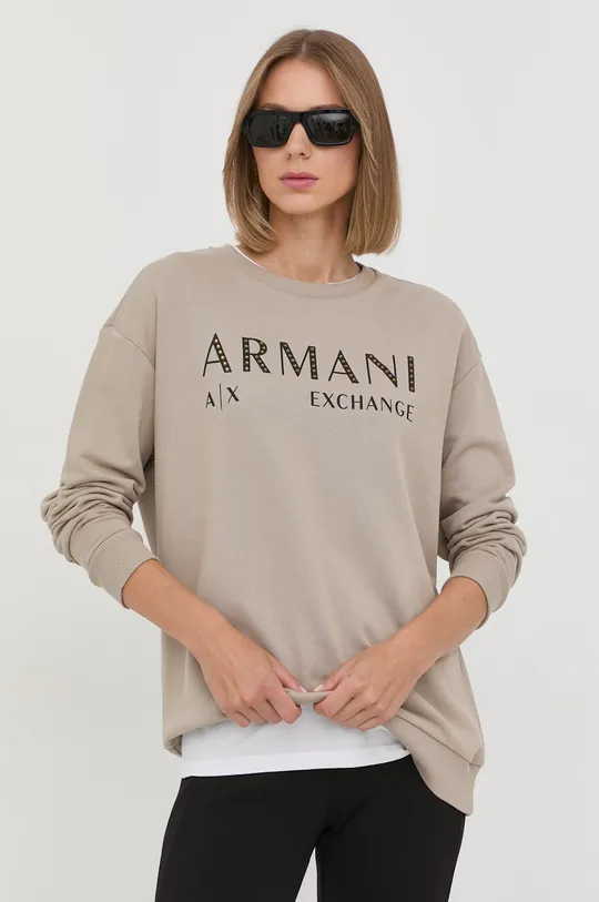 бежевий Бавовняна кофта Armani Exchange Жіночий