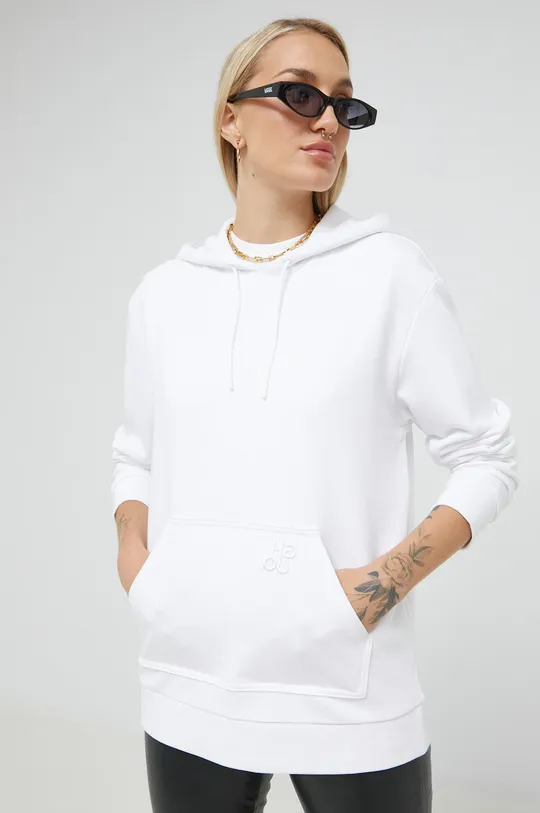 λευκό Βαμβακερή μπλούζα HUGO Γυναικεία