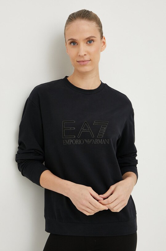 Кофта EA7 Emporio Armani женская цвет чёрный с аппликацией | ANSWEAR.ua